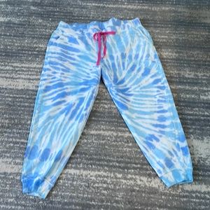 J Crew Blue and White Tie dye pattern Sweatpants Size XXL